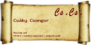 Csáky Csongor névjegykártya
